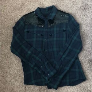 Blackwatch Plaid Sequin Shirt